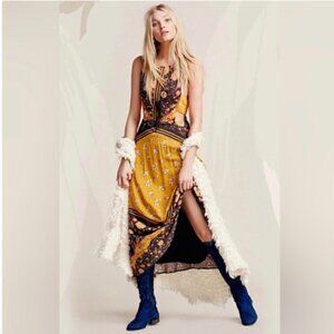 Free People Sunrise Oblivion Floral Boho Maxi Dress Size 4